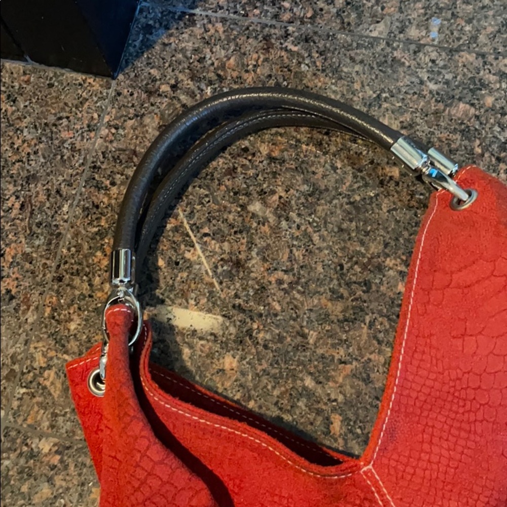 Italian Genuine Leather red bag - Picture 4 of 6